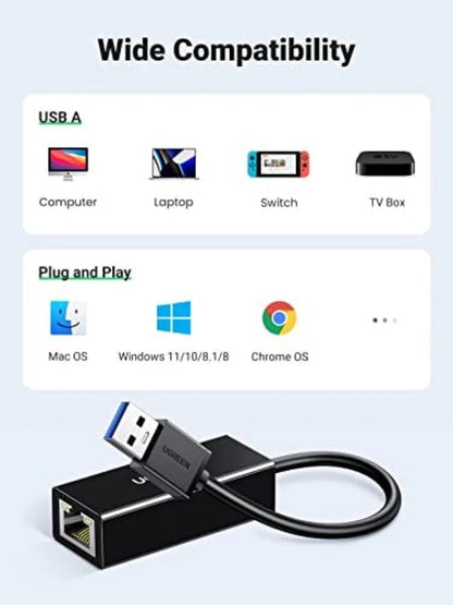 Netzwerkkarte UGREEN CR111, RJ45, USB 3.0, Weiß