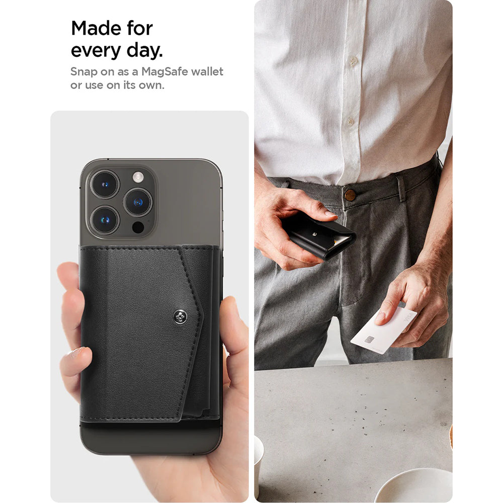 Magsafe Geldbörse, Spigen, Valentinus Pro, Schwarz