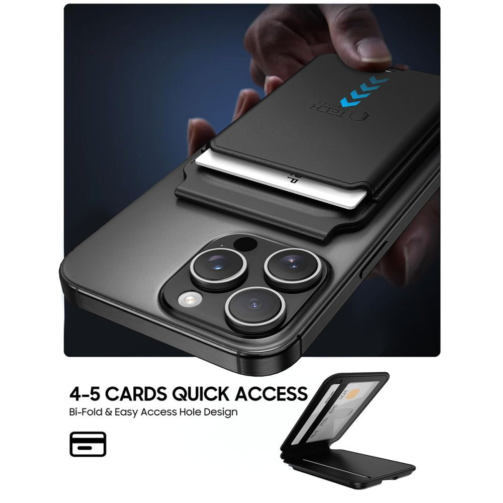 MagSafe Geldbörse, Tech-Protect, Magwallet Stand, Schwarz