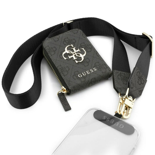 Geldbörse und Telefon-Lanyard Guess 4G Metal Logo, Schwarz