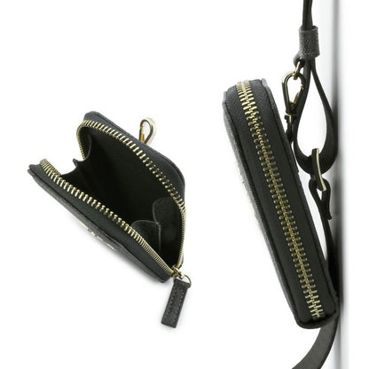 Geldbörse und Telefon-Lanyard Guess 4G Metal Logo, Schwarz
