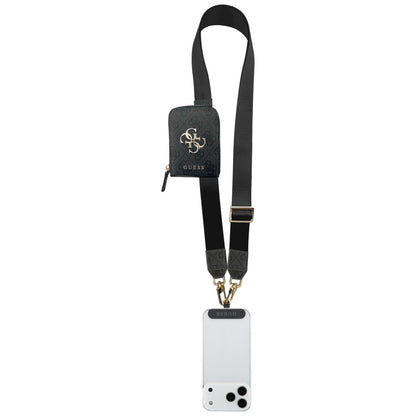 Geldbörse und Telefon-Lanyard Guess 4G Metal Logo, Schwarz