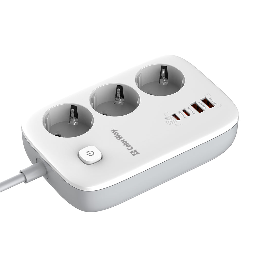 Verlängerungskabel ColorWay, 3 x Schuko, Weiß