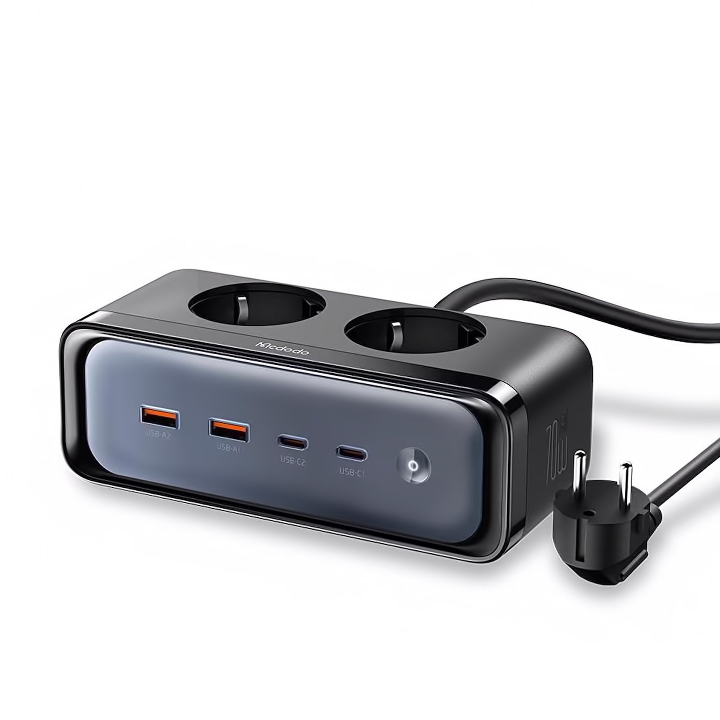 Verlängerungskabel McDodo CH-4610, 2 x Schuko, Schwarz
