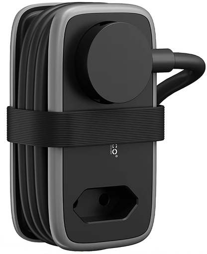 Orico APP Verlängerungskabel, 1 x Schuko - 1 x Steckdose - 2 x USB-A - 1 x USB-C, Schwarz Grau