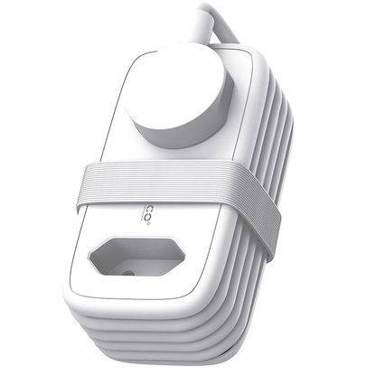 Orico APP Verlängerungskabel, 1 x Schuko - 1 x Steckdose - 2 x USB-A - 1 x USB-C, Weiß Grau
