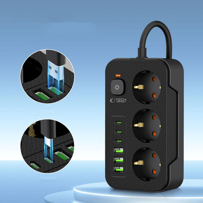Verlängerungskabel Tech-Protect PC3X6, 3 x Schuko, Schwarz