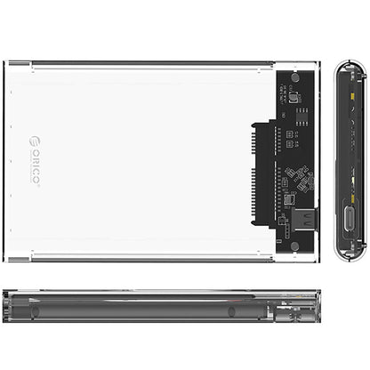 Orico 2139C3 Gehäuse für HDD / SSD SATA 2,5 Zoll, USB-C, Transparent