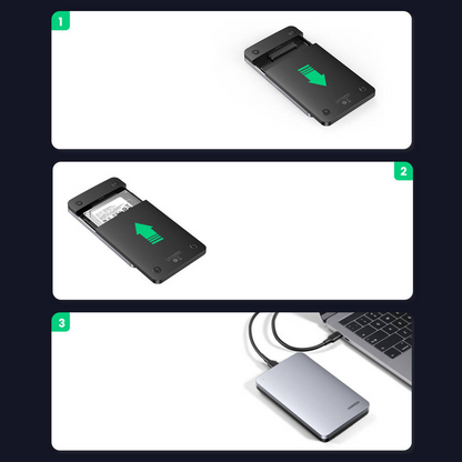 UGREEN CM300 Rack für HDD / SSD SATA 2.5 Zoll, USB 3.1, Grau