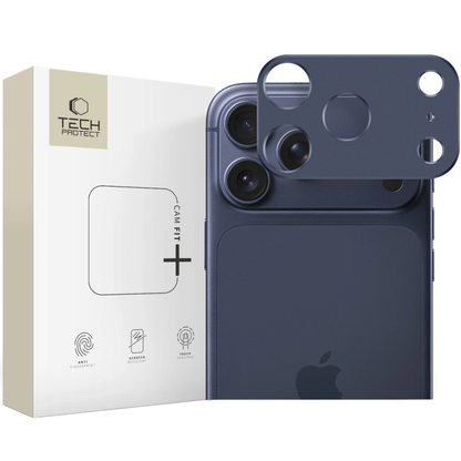 Schutzrahmen für die Rückkamera Tech-Protect Camalloy Fit+ für Apple iPhone 17 Pro Max, Aluminium, Marineblau