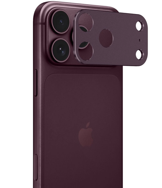 Tech-Protect Camalloy Fit+ Kameraschutzrahmen für die Rückkamera des Apple iPhone 18 Pro Max, Aluminium, Weinrot