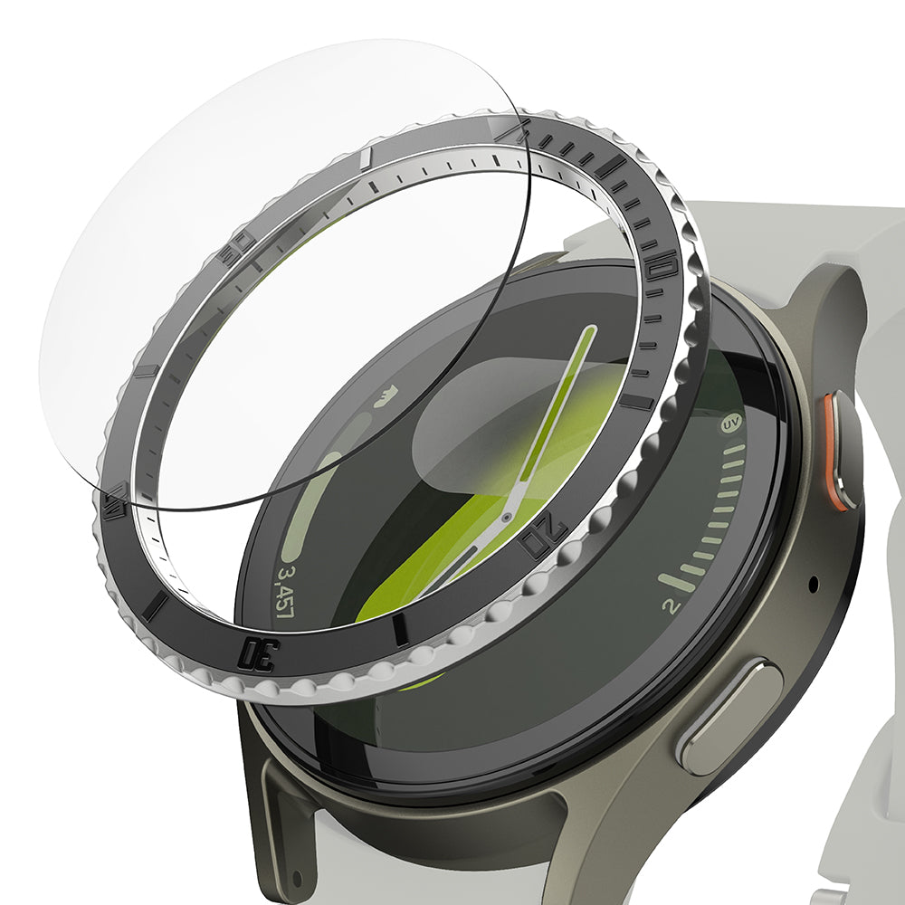 Ringke Premium Styling Schutzrahmen für Samsung Galaxy Watch7 40mm, Modell 3, Schwarz