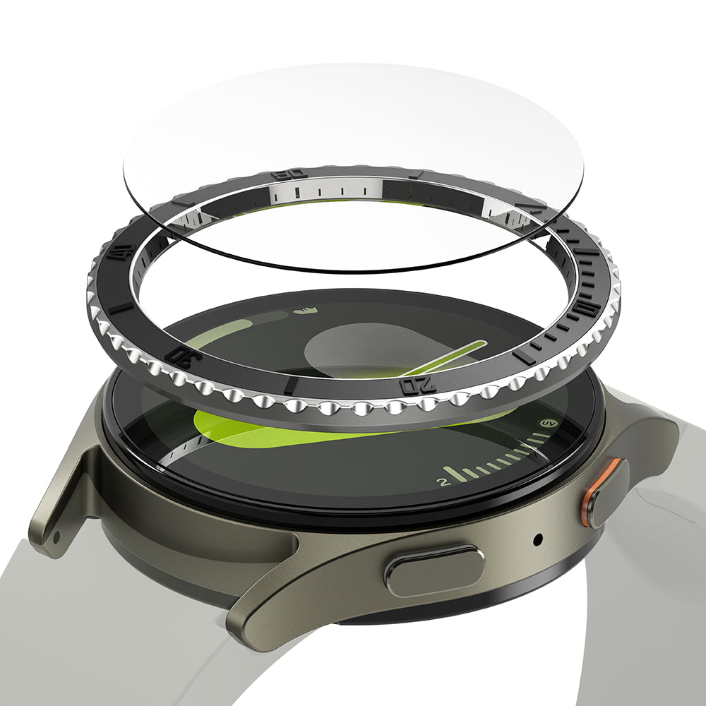 Ringke Premium Styling Schutzrahmen für Samsung Galaxy Watch7 44mm, Modell 3, Schwarz