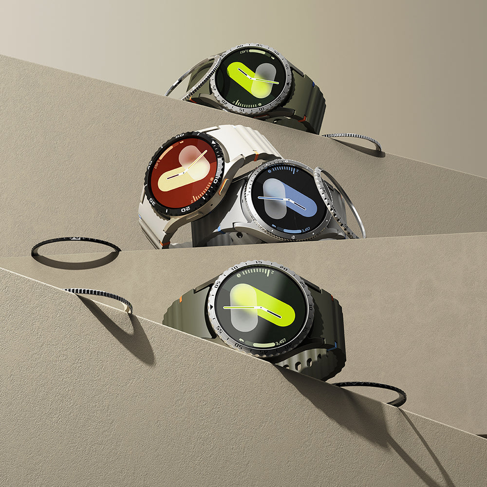 Ringke Styling Schutzrahmen für Samsung Galaxy Watch7 40mm, Modell 7, Silberfarben