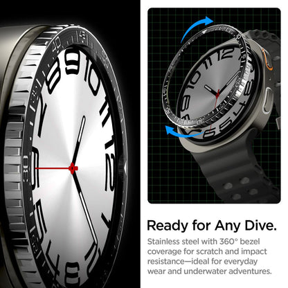 Spigen Tune Diver Schutzrahmen für Samsung Galaxy Watch8 44mm, Schwarz