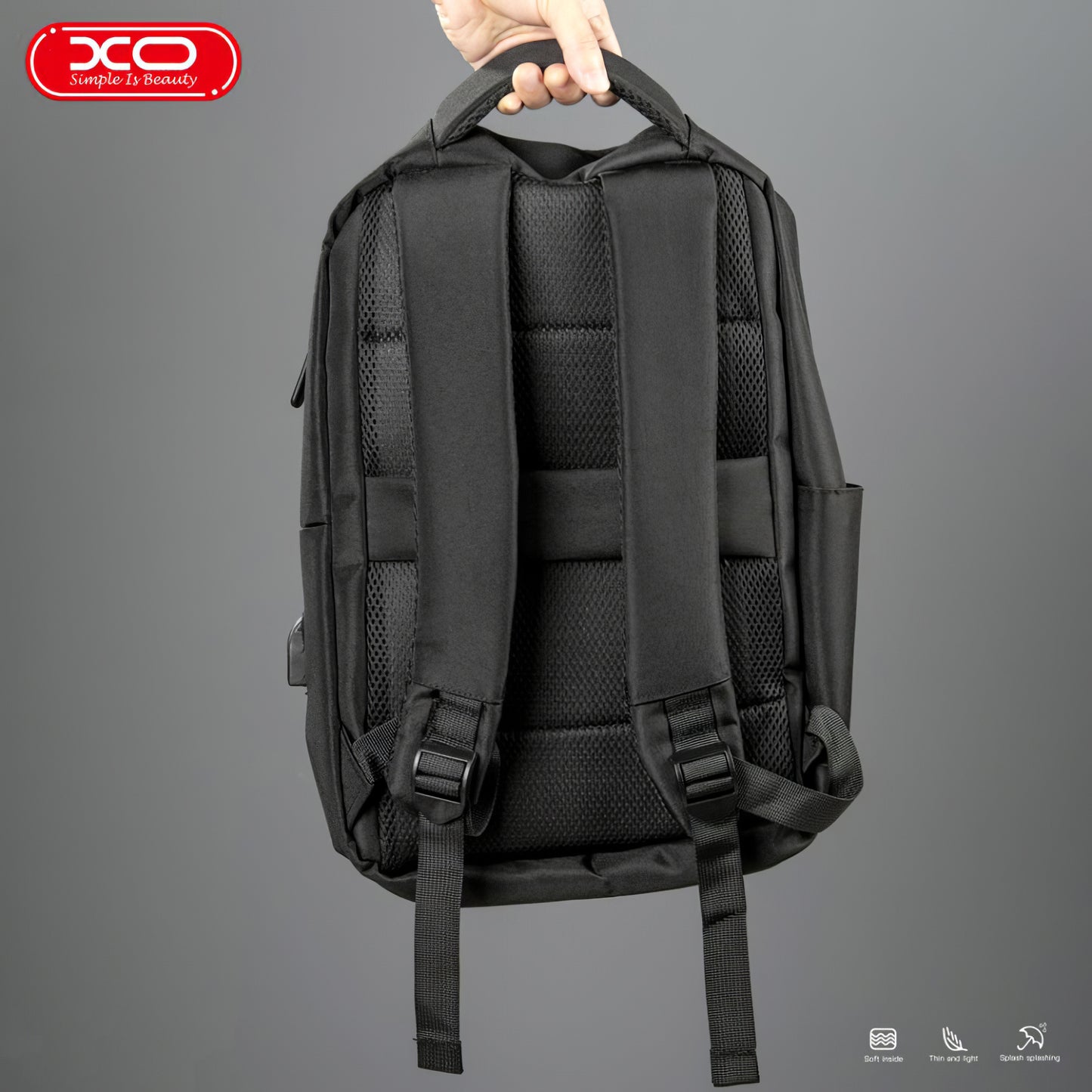 XO Design CB02 Backpack for 15.6inch Laptop, Black