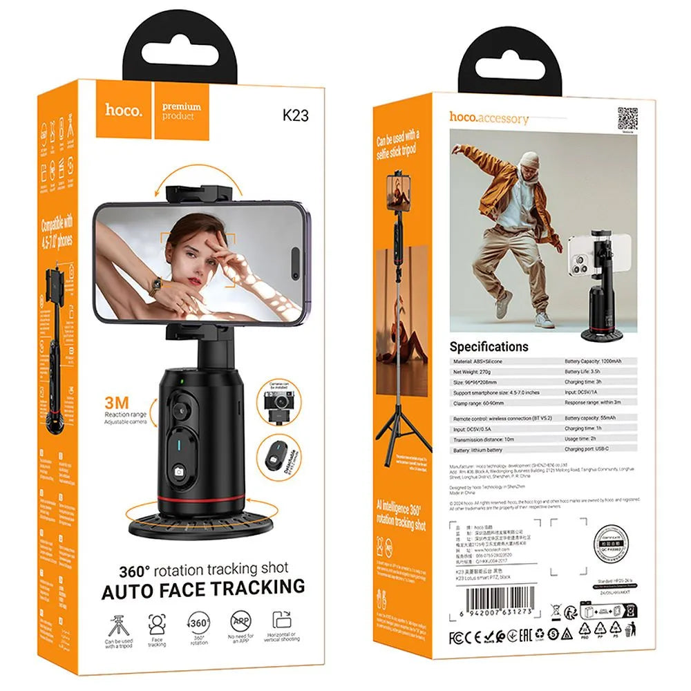 HOCO K23 Face Tracking 360 Halterung, Universal, Schwarz