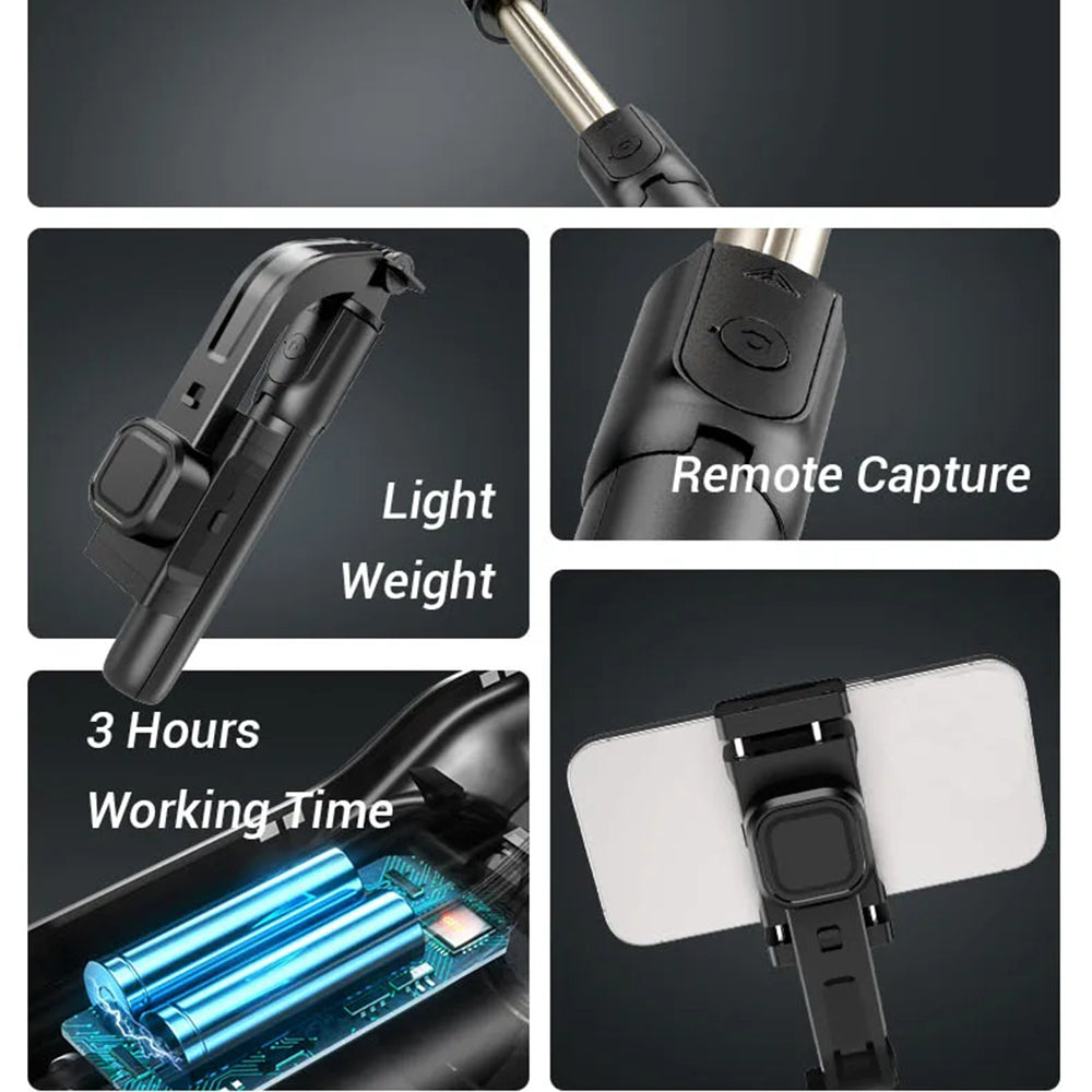Selfie Stick Bluetooth Techsuit C06, Universal, Black