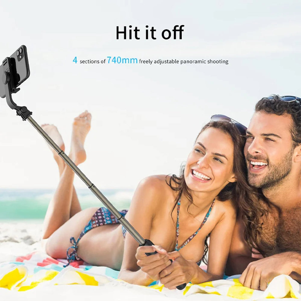 Selfie Stick Bluetooth Techsuit Q03, Universal, Schwarz