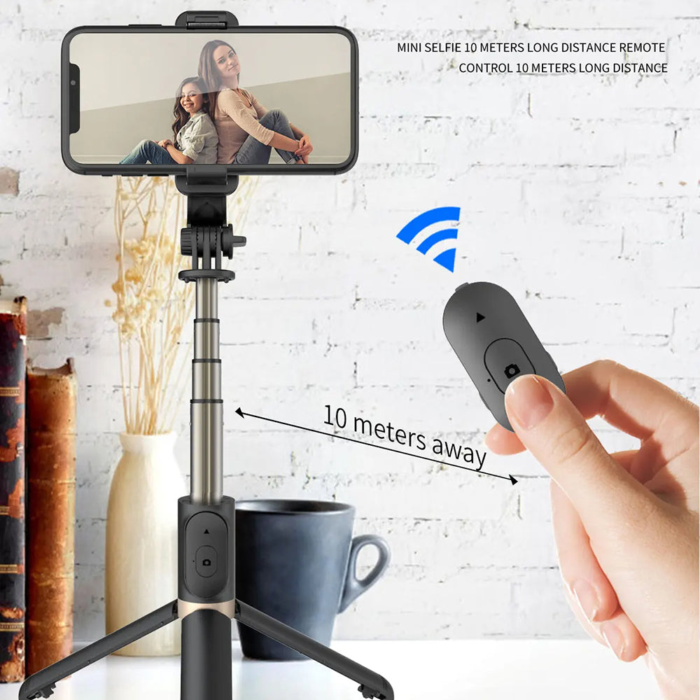 Selfie Stick Bluetooth Techsuit Q03, Universal, Schwarz