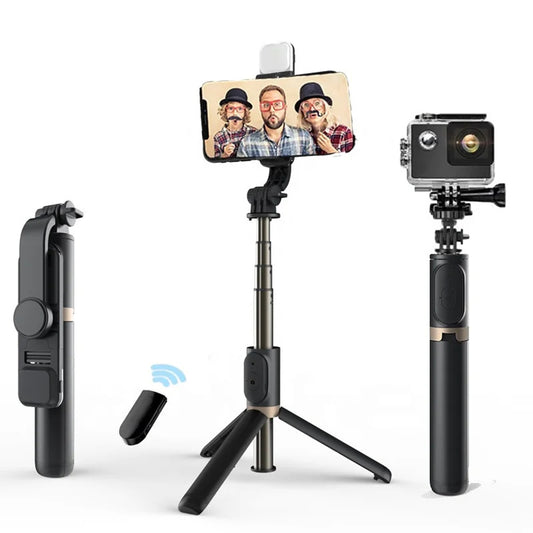 Selfie Stick Bluetooth Techsuit Q03s, Universal, Black