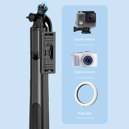 Selfie Stick Bluetooth Techsuit Q06, Universal, Schwarz