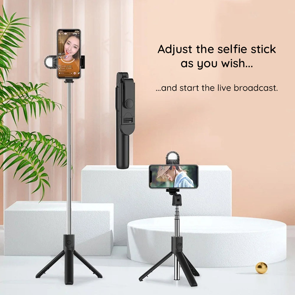 Selfie Stick Bluetooth Techsuit S05-S, Universal, Schwarz