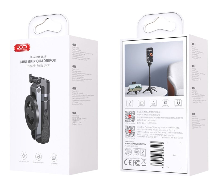 Selfie Stick Bluetooth XO Design SS22, Universal, Schwarz