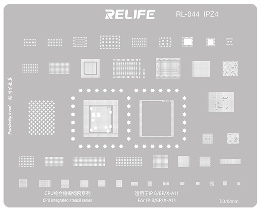 BGA-Sieb Relife RL-044 IPZ4 für Apple iPhone 8 / 8 Plus / X, CPU