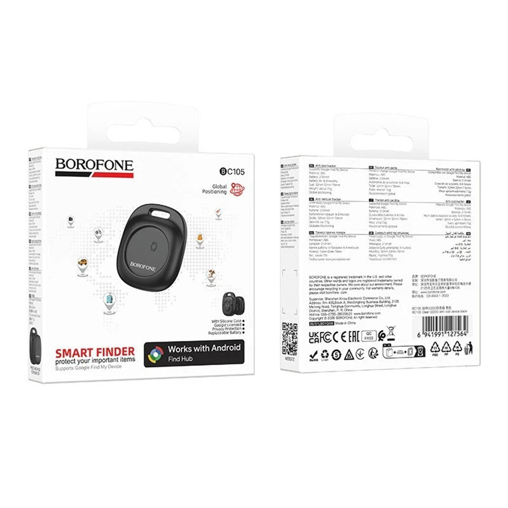 Borofone SmartTag BC105 für Android-Serie, Schwarz