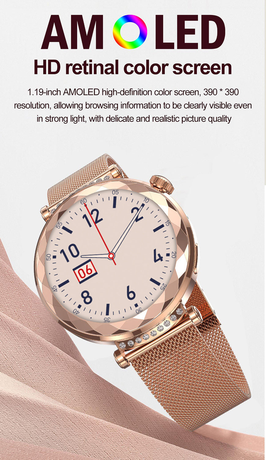 Smartwatch Blavec W19 LIANA, Roségold