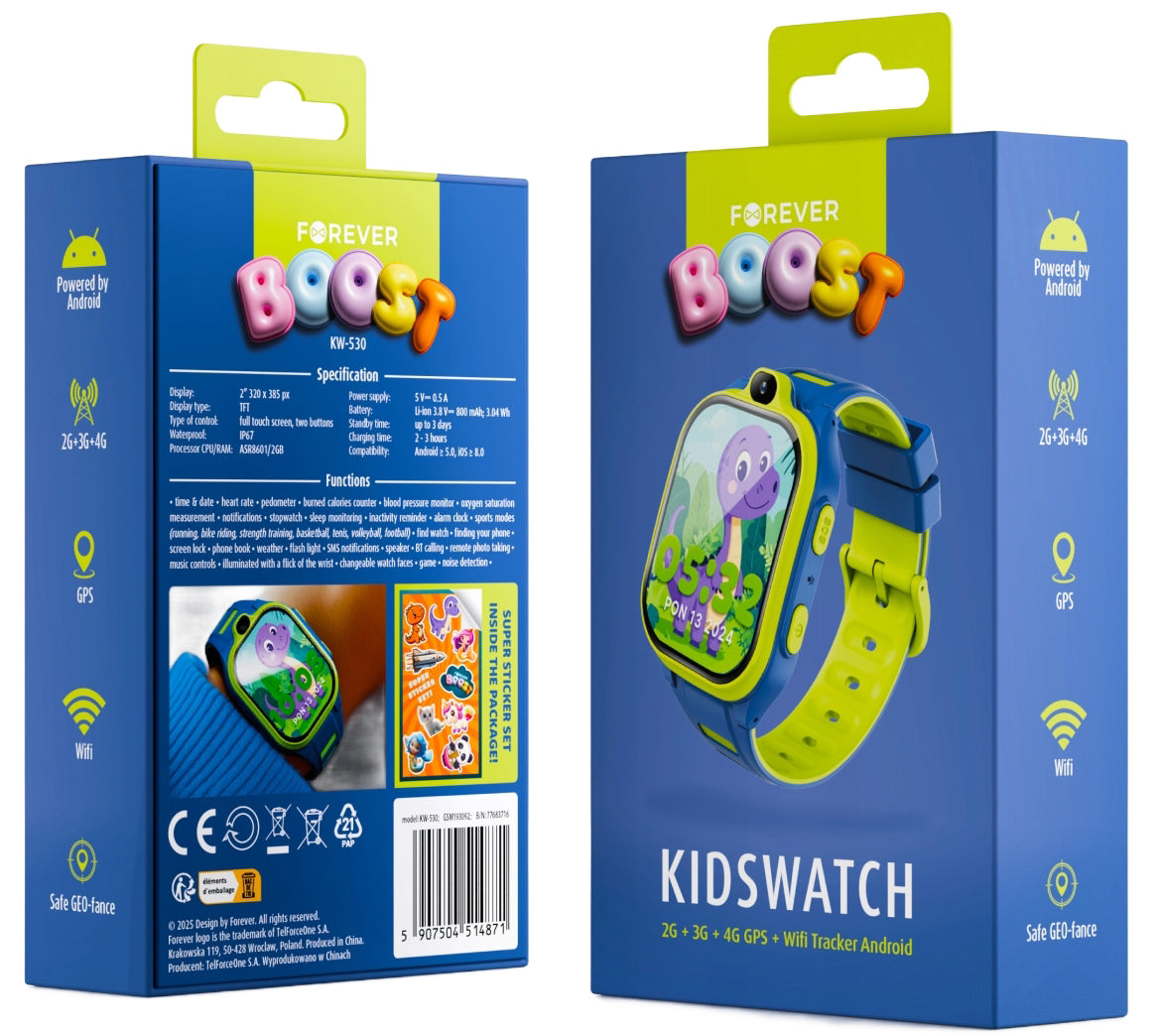 Smartwatch Forever Kids Boost KW-530 Call, Blau