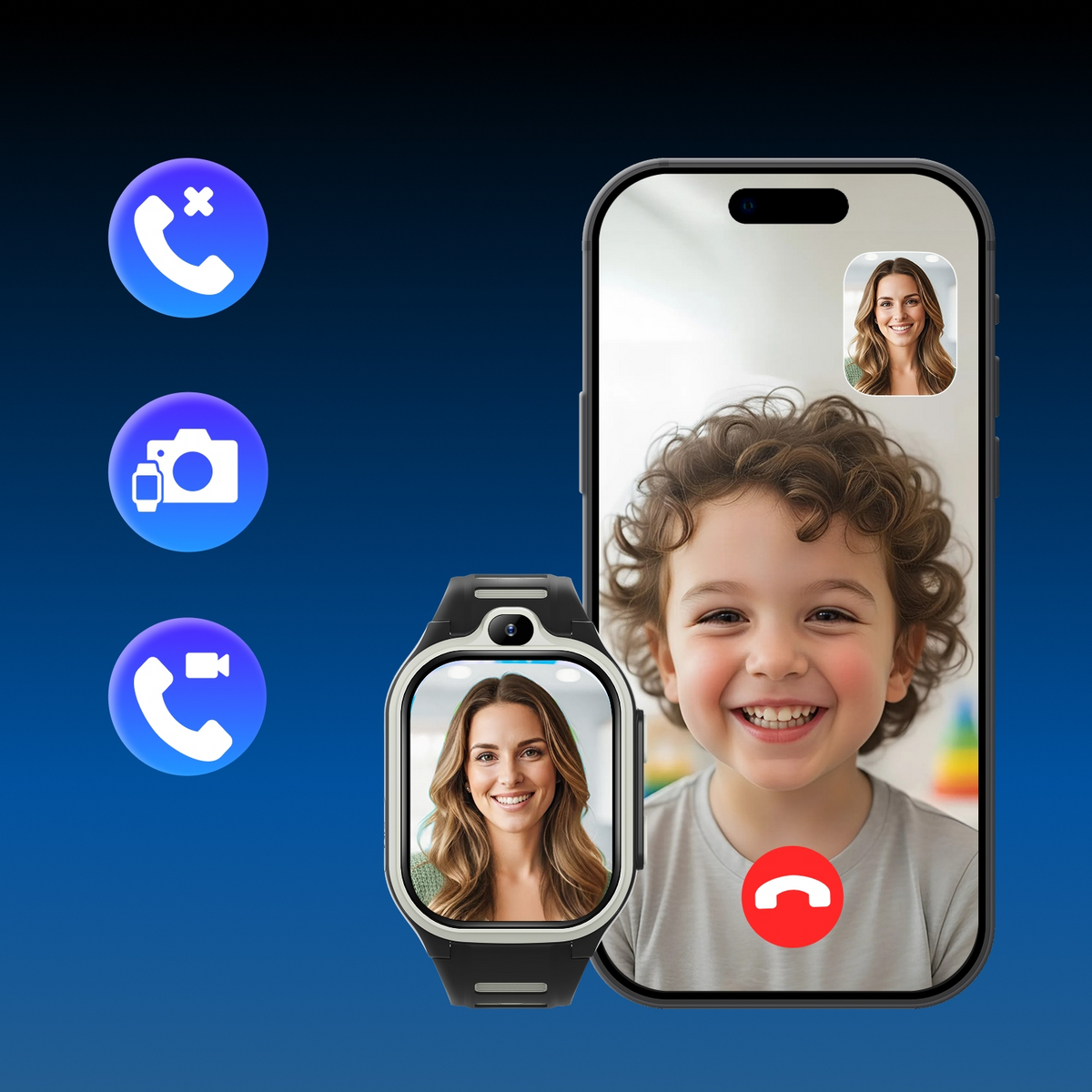 Smartwatch Forever Kids Boost KW-530 Call, Schwarz