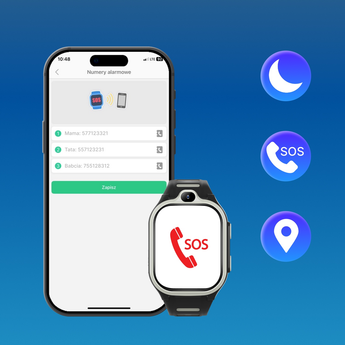 Smartwatch Forever Kids Boost KW-530 Call, Schwarz