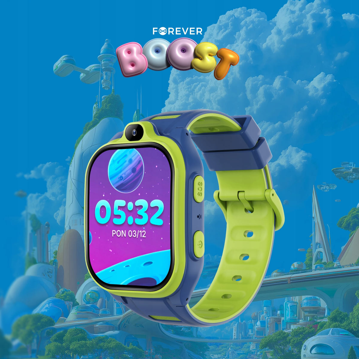 Smartwatch Forever Kids Boost KW-530 Call, Blau