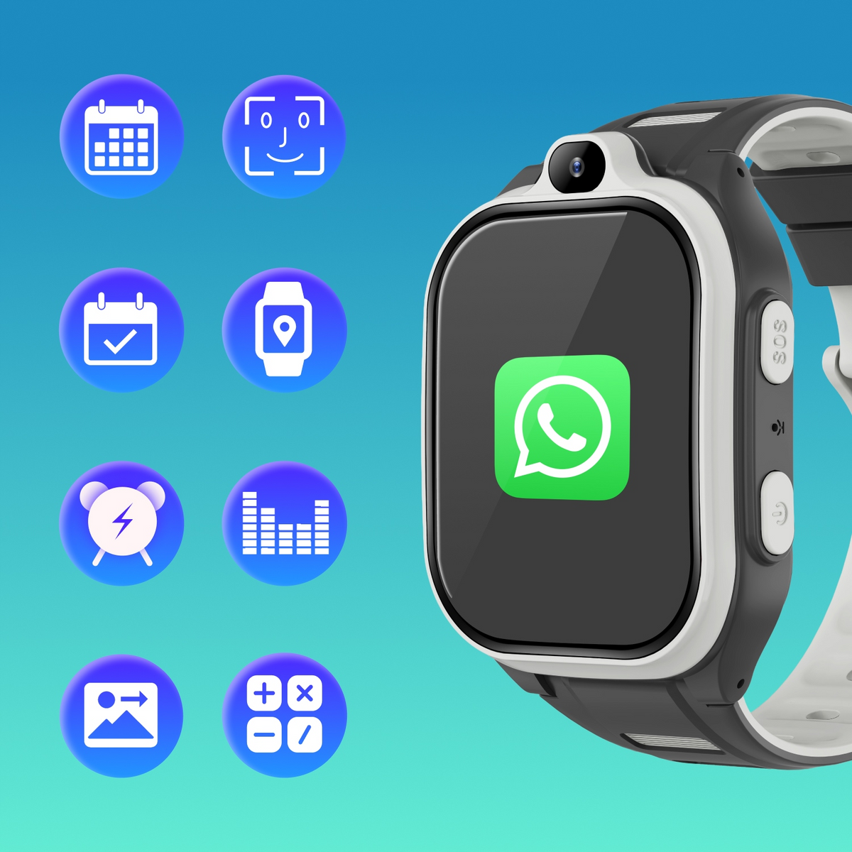 Smartwatch Forever Kids Boost KW-530 Call, Schwarz
