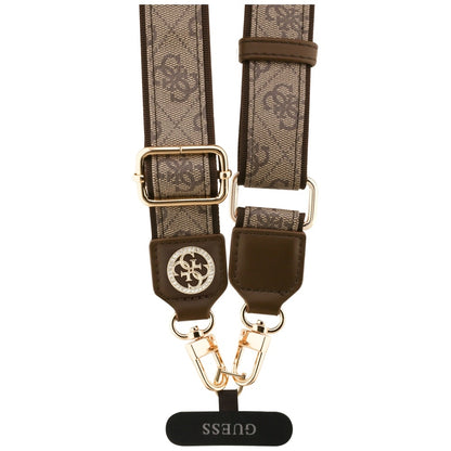 Guess 4G Strass Metal Logo Phone Lanyard, Brown