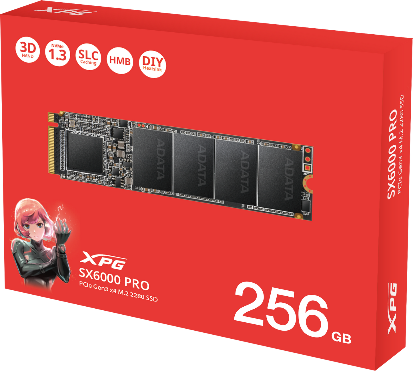 Solid State Drive (SSD) Adata XPG SX6000 Lite, PCI Express 3.0 x4, M.2, 256 GB ASX6000LNP-256GT-C