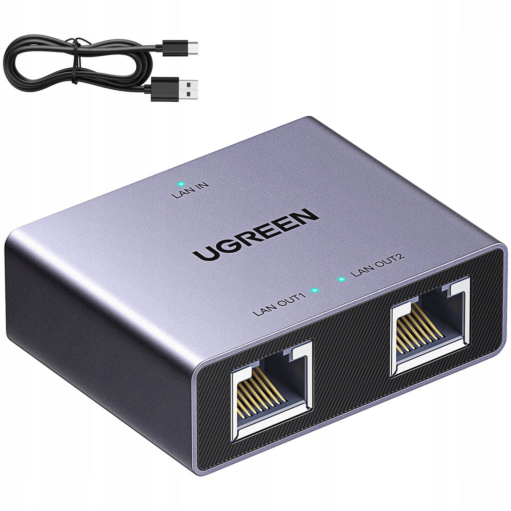 Splitter Retea UGREEN NW301, RJ45 - 2 x RJ45, Gri