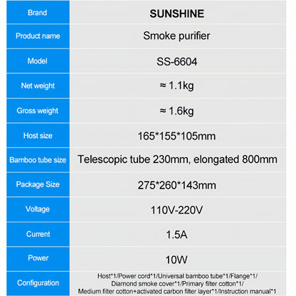 Filter- / Abgasabsauganlage Sunshine SS-6604