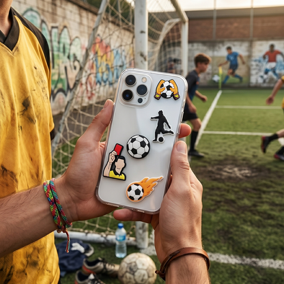 3D OEM Football Aufkleber für Telefon-/Tablet-Hülle, 5 Stück Set, Mehrfarbig