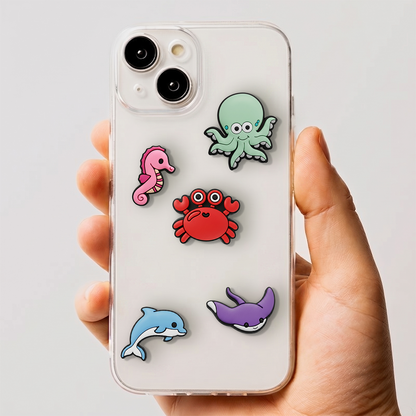 3D OEM Ocean Aufkleber für Telefon-/Tablet-Hülle, 5-teiliges Set, Mehrfarbig