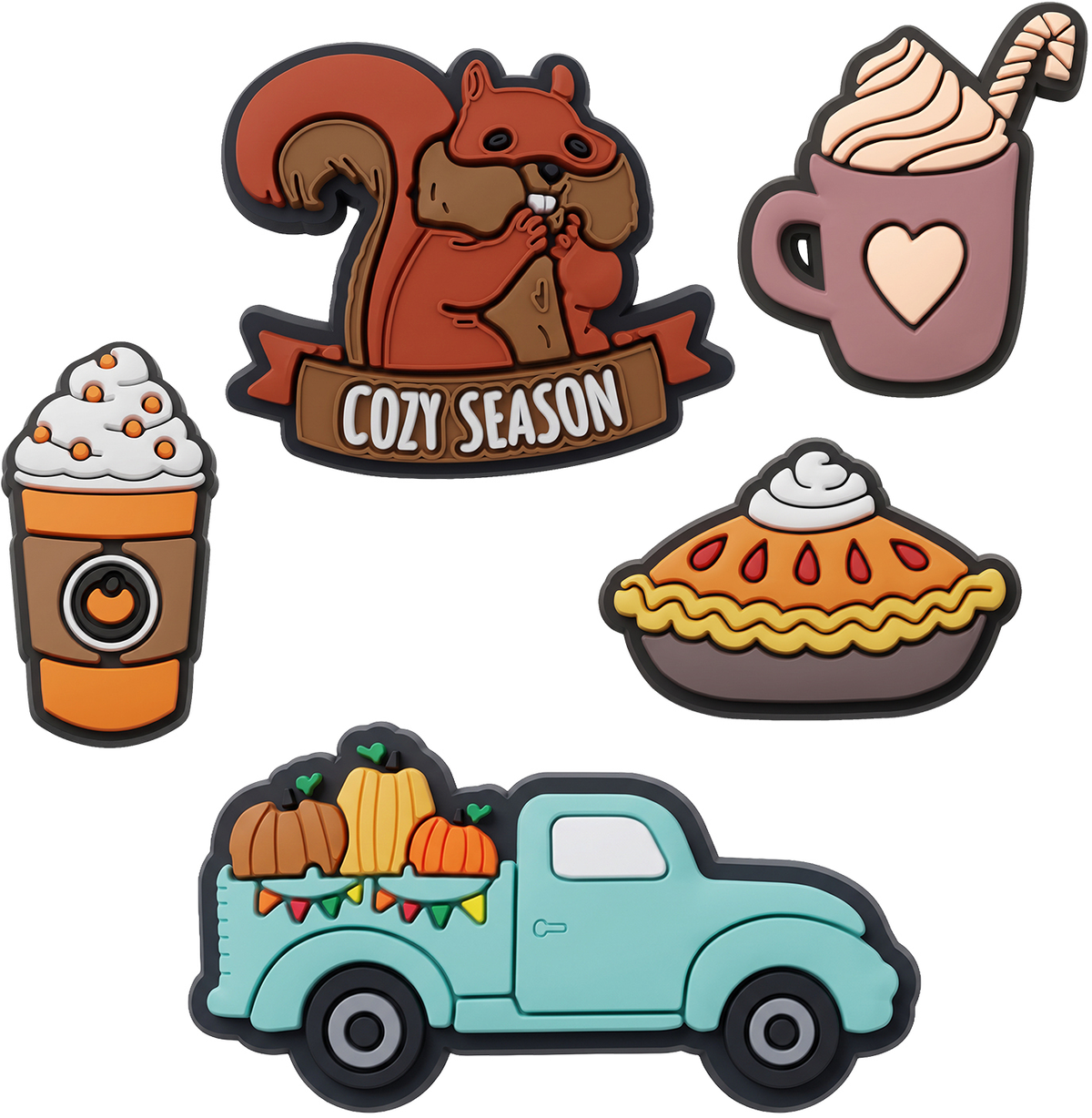 OEM 3D-Sticker Pumpkin Spice für Handy-/Tablet-Hülle, 5er-Set, mehrfarbig