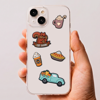 OEM 3D-Sticker Pumpkin Spice für Handy-/Tablet-Hülle, 5er-Set, mehrfarbig