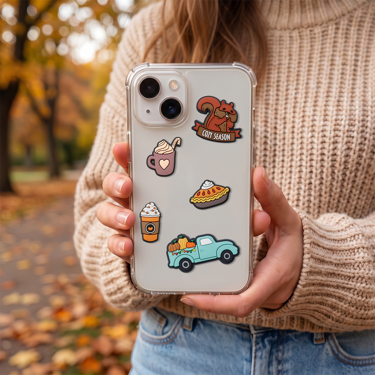 OEM 3D-Sticker Pumpkin Spice für Handy-/Tablet-Hülle, 5er-Set, mehrfarbig