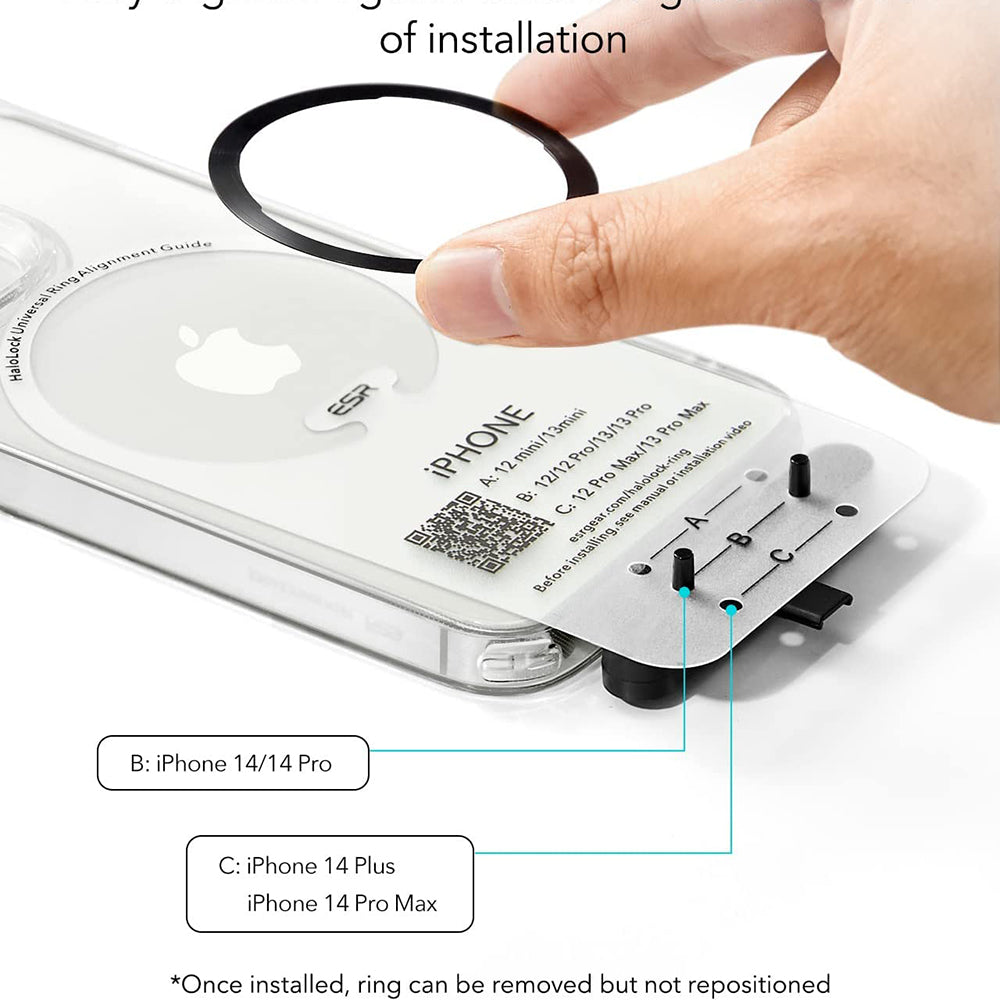 Metallsticker ESR HaloLock, Set 2 Stück, Schwarz Silber