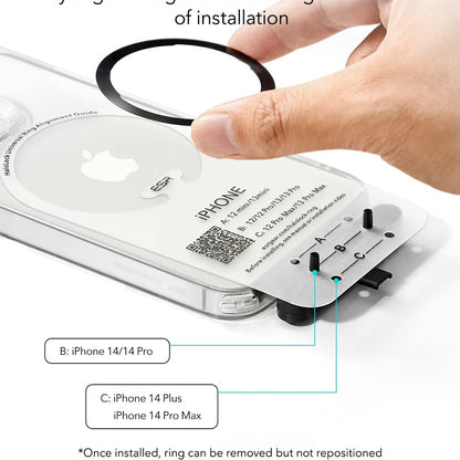 Metallsticker ESR HaloLock, Set 2 Stück, Schwarz Silber