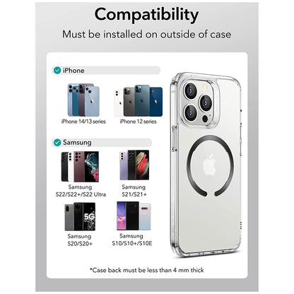 Metallsticker ESR HaloLock, Set 2 Stück, Schwarz Silber