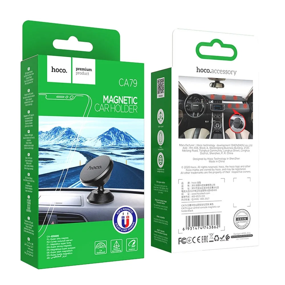 Magnetische Autohalterung HOCO CA79, 4,5 Zoll - 7 Zoll, Schwarz