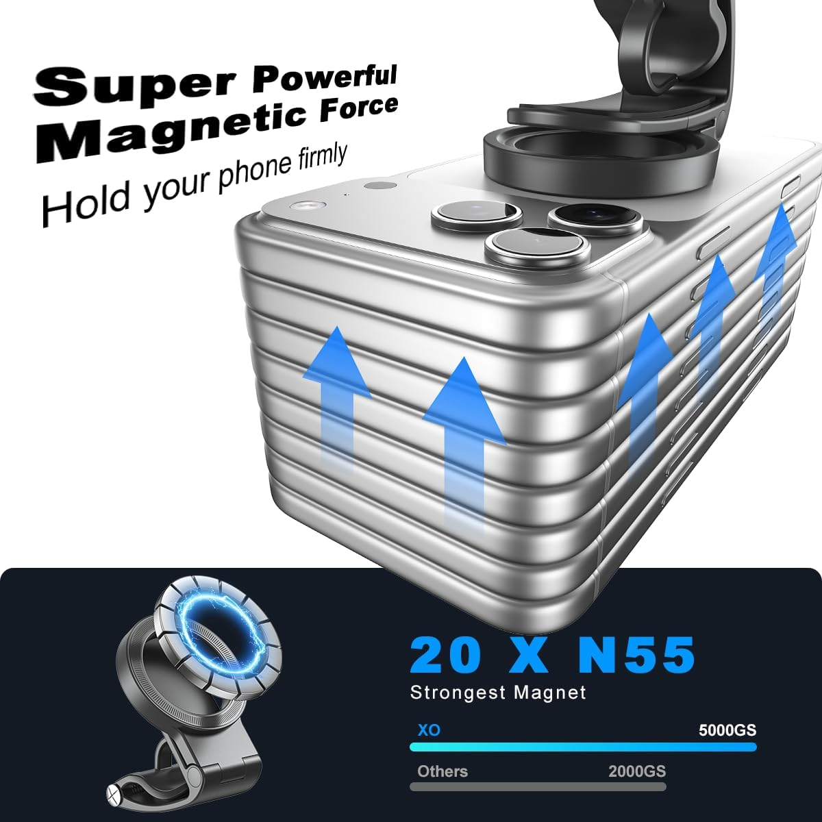 Magnetische Auto-Halterung XO Design C191, Universal, Schwarz
